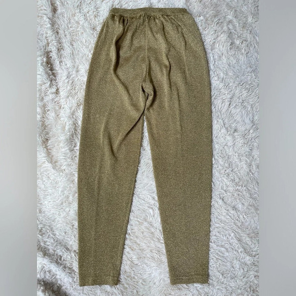 randall roy for william kasper pants shimmery pull one unlined gold size S - Picture 3 of 8